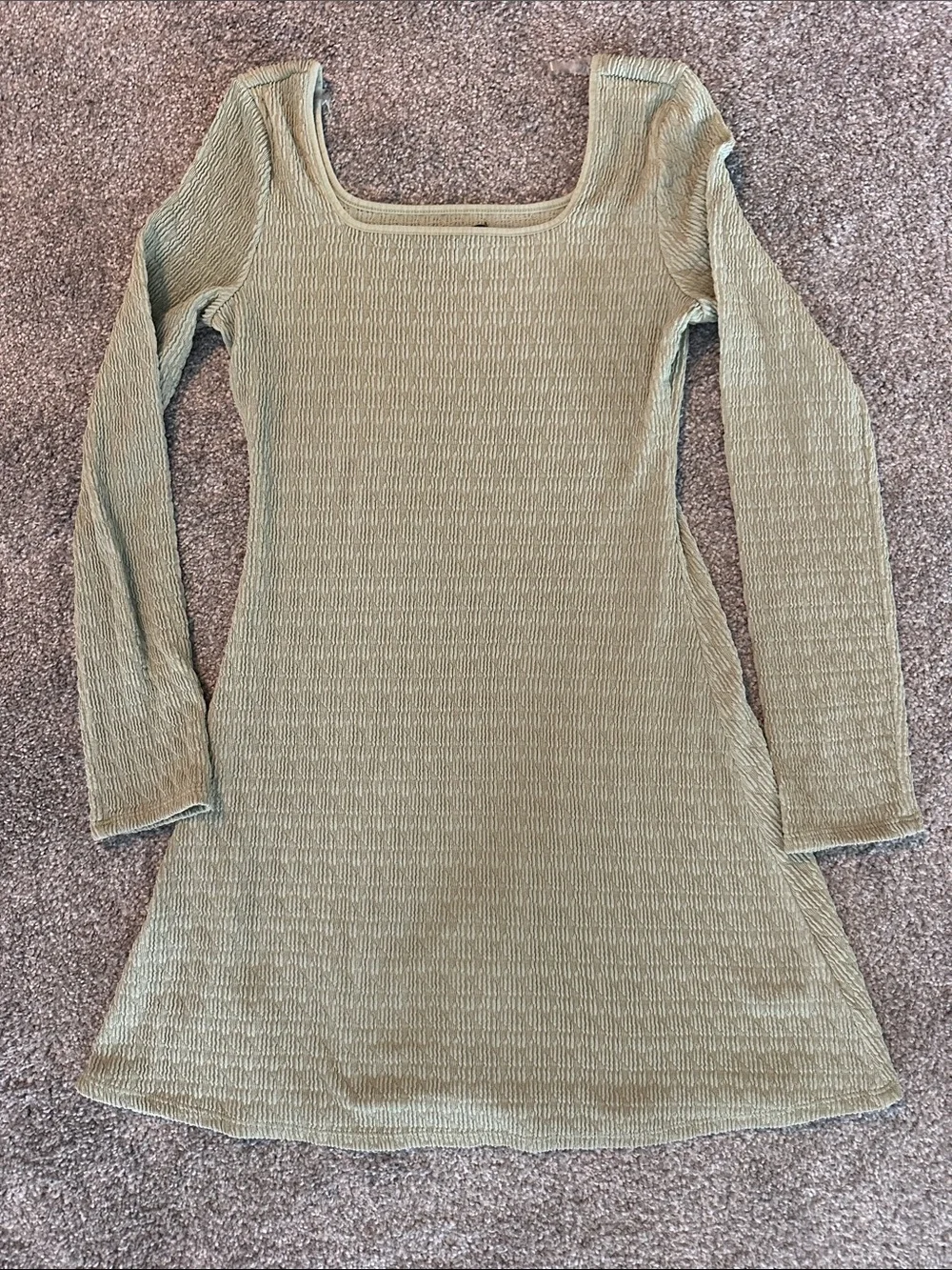 art class Olive Green Square Neck Long Sleeve Knit Top